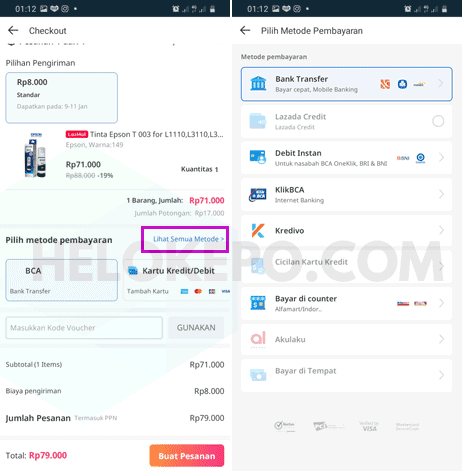 Bayar Lazada Lewat Mandiri