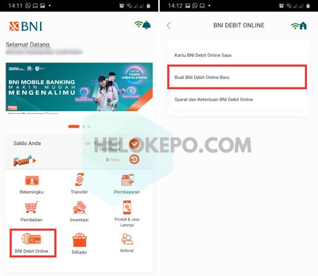 Membuat VCN BNI Melalui BNI Mobile