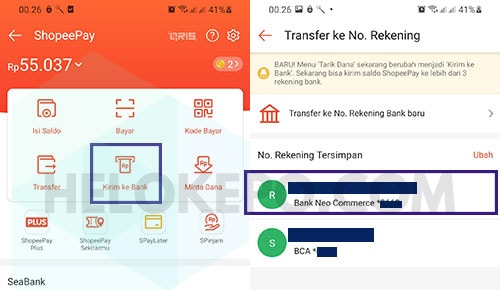 Pilih Rekening Bank Neo